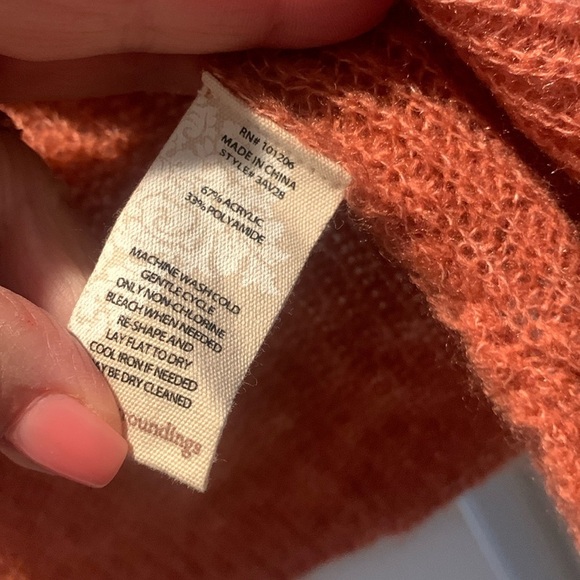 Soft Surroundings Coral Pink Cardigan Sweater Comfy Stretchy Hood Small Petite - Picture 3 of 6